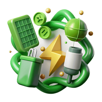 wonderful creative Green Energy Icons Set Cutout authentic png
