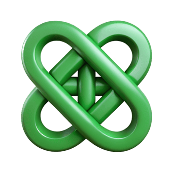 splendid exemplary Intertwined A and B monogram, symmetrical design. Flat green. Clean lines with Scalable Design. png