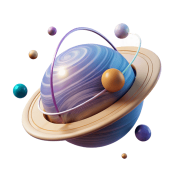 beautiful abstract Planet Orbit Diagram Isolated with Elliptical Path professional png