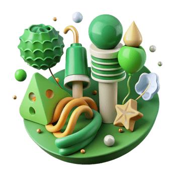 serene minimalist Green Technology Innovation Illustrated Cutout high resolution png