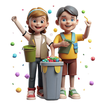 magnificent traditional Kids Holding Recycling Bins Cutout Transparent Background high resolution png