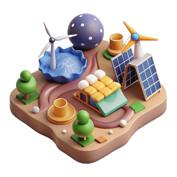 beautiful contemporary Renewable Energy Resources Map Isolated professional png