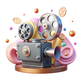 impressive contemporary Old Film Projector with Reel Isolated png