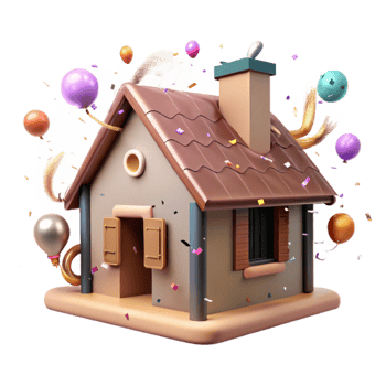 beautiful creative House with Soundproofing Insulation Isolated premium png