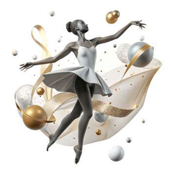serene modern Graceful Ballet Dancer Silhouette Cutout Transparent Background original png