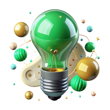 dramatic artistic Green Energy Lightbulb Filament Visible Transparent genuine png