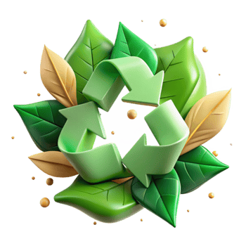 stunning creative Recycle Symbol Made of Leaves Transparent Background exclusive png