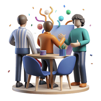 beautiful contemporary Group Silhouette Brainstorming Ideas Meeting Transparent Background professional png