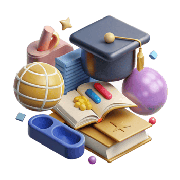 vibrant artistic Online Education Platform Icons Isolated Element professional png