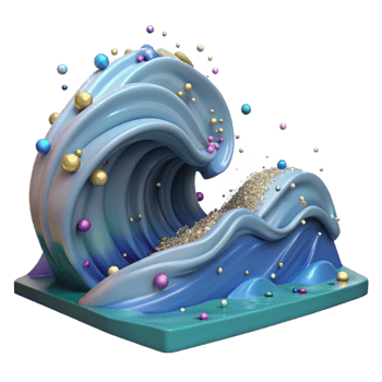 impressive minimalist Ocean Waves Crashing on Shore Dynamic Angle Cutout premium png