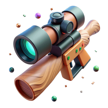 serene rustic Hunting Rifle Scope Detail Cutout with Crosshairs premium png