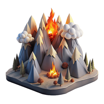 elegant classic Mountain Landscape with Forest Isolated with Dense Forest professional png