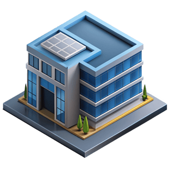 extraordinary distinguished Isometric office building with sharp edges and symmetrical design with Scalable Design. png