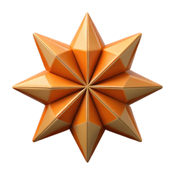 dynamic majestic Star pictogram. Symmetrical, geometric, flat color. Minimal, with Scalable Design. crisp png