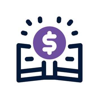 budget dual tone icon. Sleek and modern icon for websites and mobile apps. vector