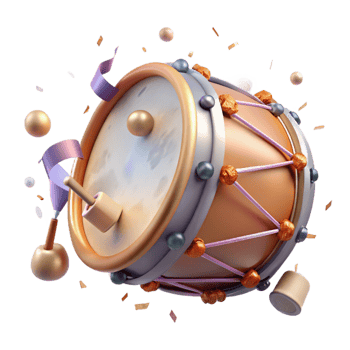 serene classic Hang Drum Steel Drum Convex Shape Resonant Sound Transparent Background premium png