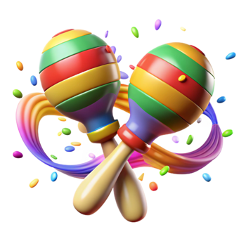 impressive rustic Maracas Shaking Motion Blur Bright Colors Transparent Background png
