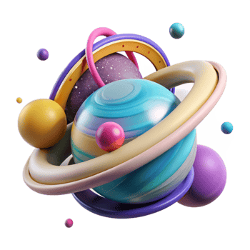 serene minimalist Planetary Rings Cutout with Bright Colors exclusive png