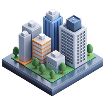 stunning traditional Isometric city block, minimal design, clean lines, with Scalable Design. handcrafted png