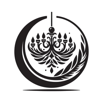 Baroque Style Chandelier Silhouette vector
