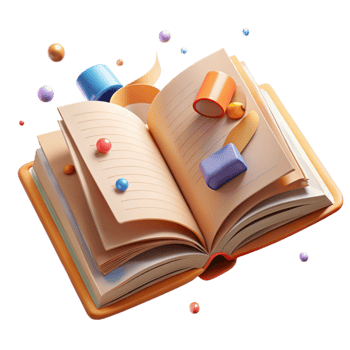 elegant modern Old Book Open with Blank Pages Transparent Background detailed png