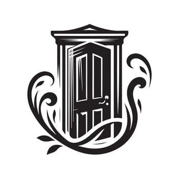 Stylish Door Silhouette Design vector