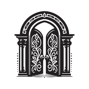 Door Icon Silhouette vector