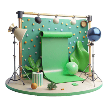 beautiful abstract Green Screen Studio Setup Isolated Element exclusive png