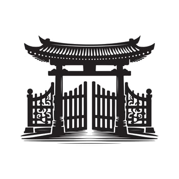 Contemporary Cantilever Gate vector