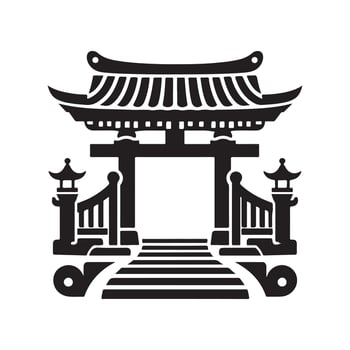 Silhouette Cantilever Gate Icon Art vector