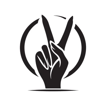 Modern Victory Hand Silhouette vector