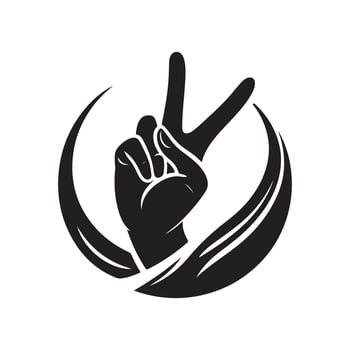 Victory Hand Hand Sign Icon vector