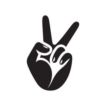 Victory Hand Gesture Design vector