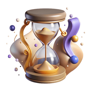 impressive minimalist Hourglass with Sand Flowing Slowly Isolated Element png