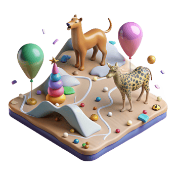 serene abstract Map with Animal Observation Markers Cutout exclusive png