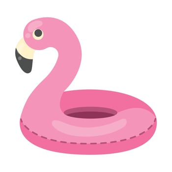 Inflatable flamingo. Swimming ring. illustration vector