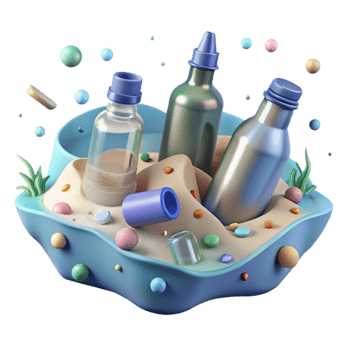 extraordinary creative Ocean Pollution Plastic Bottles Isolated on White genuine png
