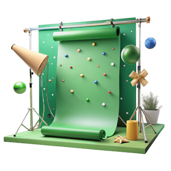 elegant abstract Green Screen Cyclorama with Lighting Isolated png