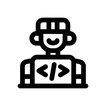 developer line icon. Clean and minimalist icon for websites and mobile apps. vector