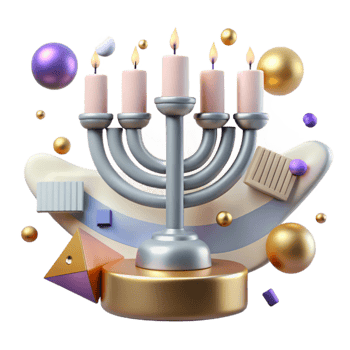 stunning classic Hanukkah Menorah Cutout Silver Isolated genuine png