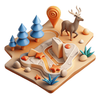 beautiful minimalist Map with Animal Migration Arrows Isolated Element premium png