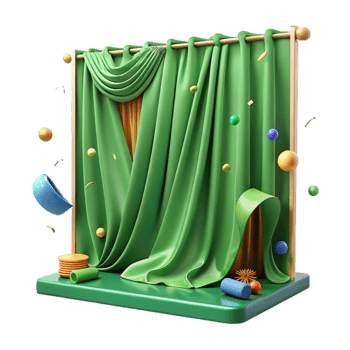 serene contemporary Green Screen Curtain Background Cutout professional png