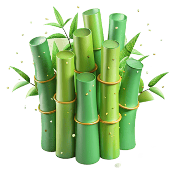 stunning abstract Light Green Bamboo Stalks Textured Surface with Transparent Background authentic png