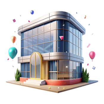 serene vintage Modern Office Building with Glass Facade Transparent professional png