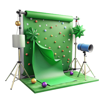 magnificent artistic Green Screen Backdrop with Stand Isolated high resolution png