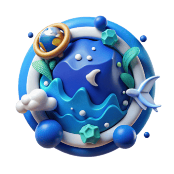 dramatic traditional Ocean Conservation Strategy Icon Blue Isolated professional png