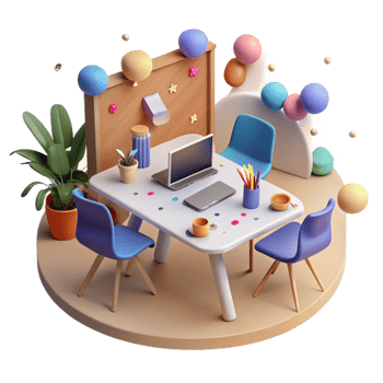magnificent abstract Modern Office Collaboration Meeting Scene Transparent Background high quality png