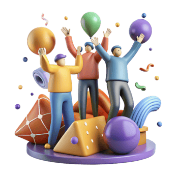 serene artistic Low Angle Shot Teamwork Celebration Cutout Isolated premium png