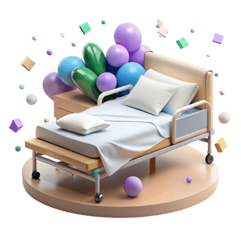 stunning traditional Hospital Bed Illustration White Sheets Isolated professional png