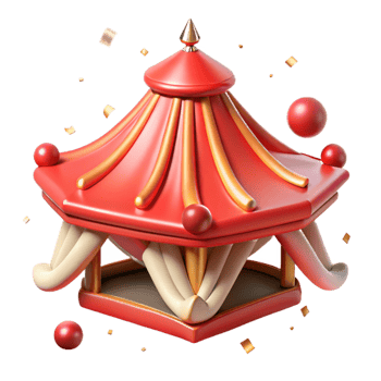 elegant artistic Pagoda Roof Isolated Element with Red Accents premium png
